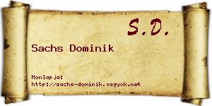 Sachs Dominik névjegykártya